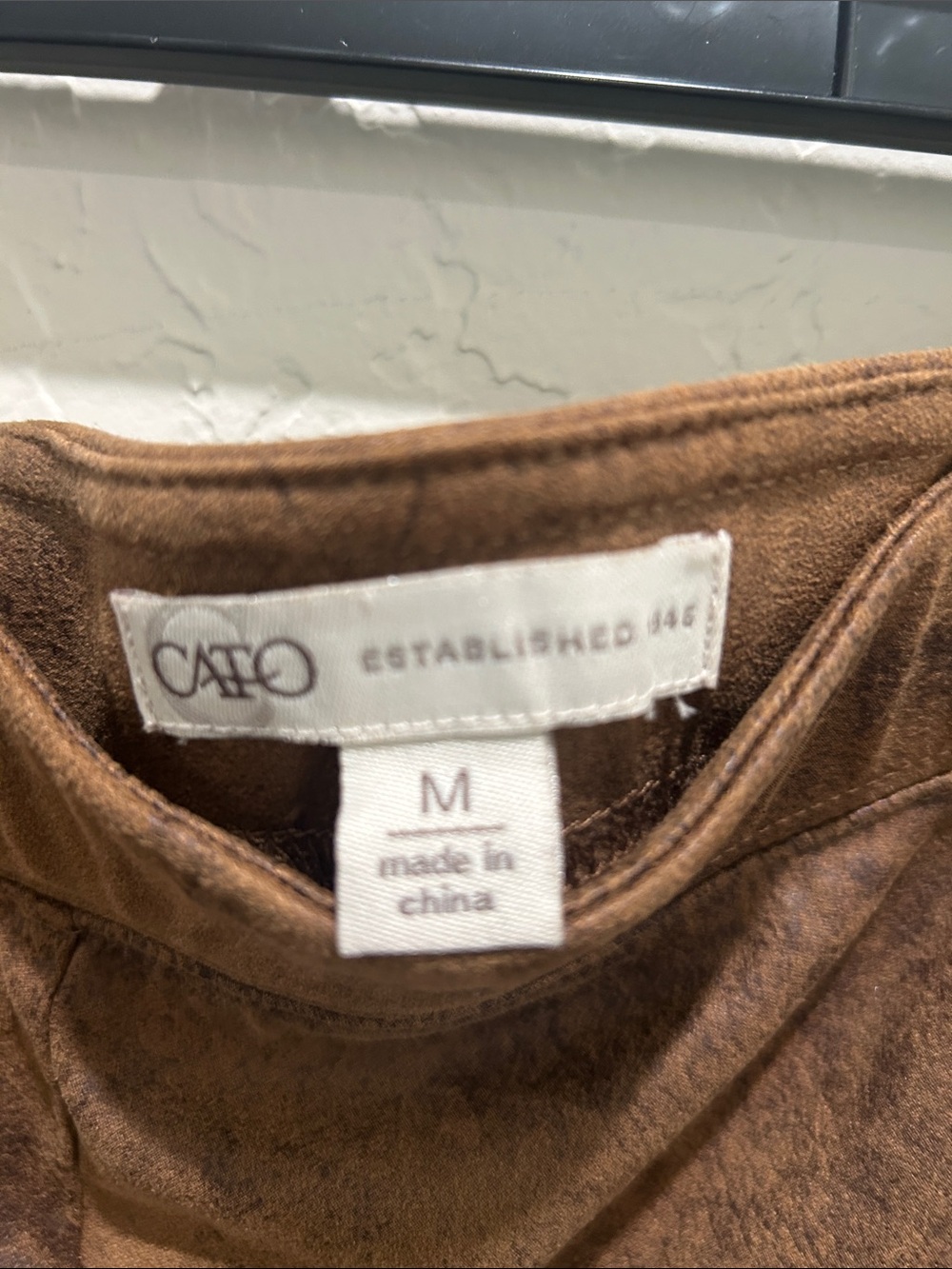 Brown Faux Suede Women’s Slim Fit Pants - Picture 2 of 6